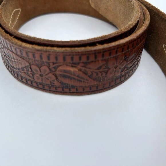 Vtg 70s Ranchcraft 3257 Western Floral Boho Horse Tooled Leather Belt Womens 34 - Picture 3 of 15